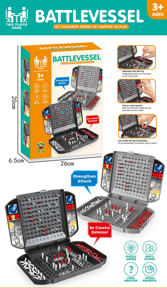 Battleship Strategy Board Game for Kids – 2 Player Naval Battle Logic & Family Game
