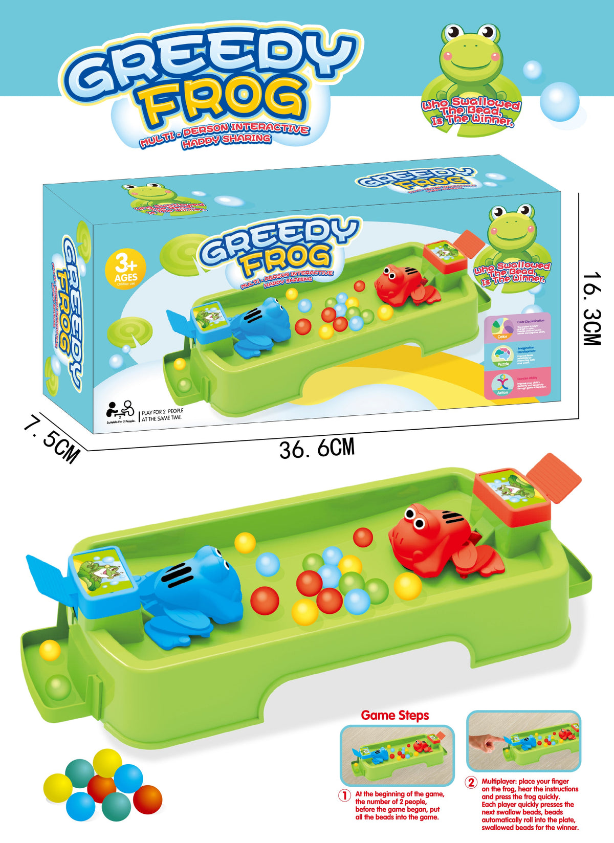 Hungry Frog Feeding Game for Kids – 2 or 4 Player Family Tabletop Challenge Toy
