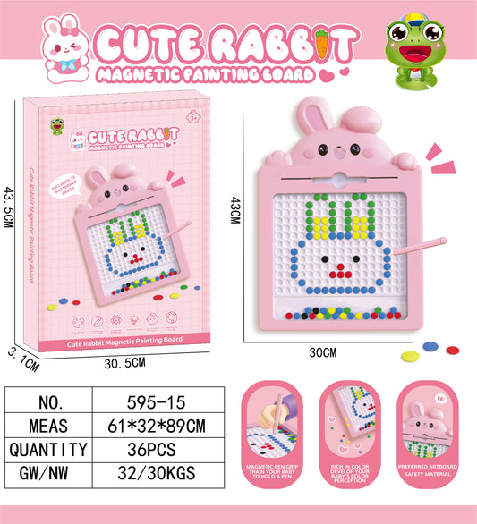 Cute Rabbit Magnetic Drawing Board for Kids – Fine Motor Learning Toy, Birthday & Holiday Gift
