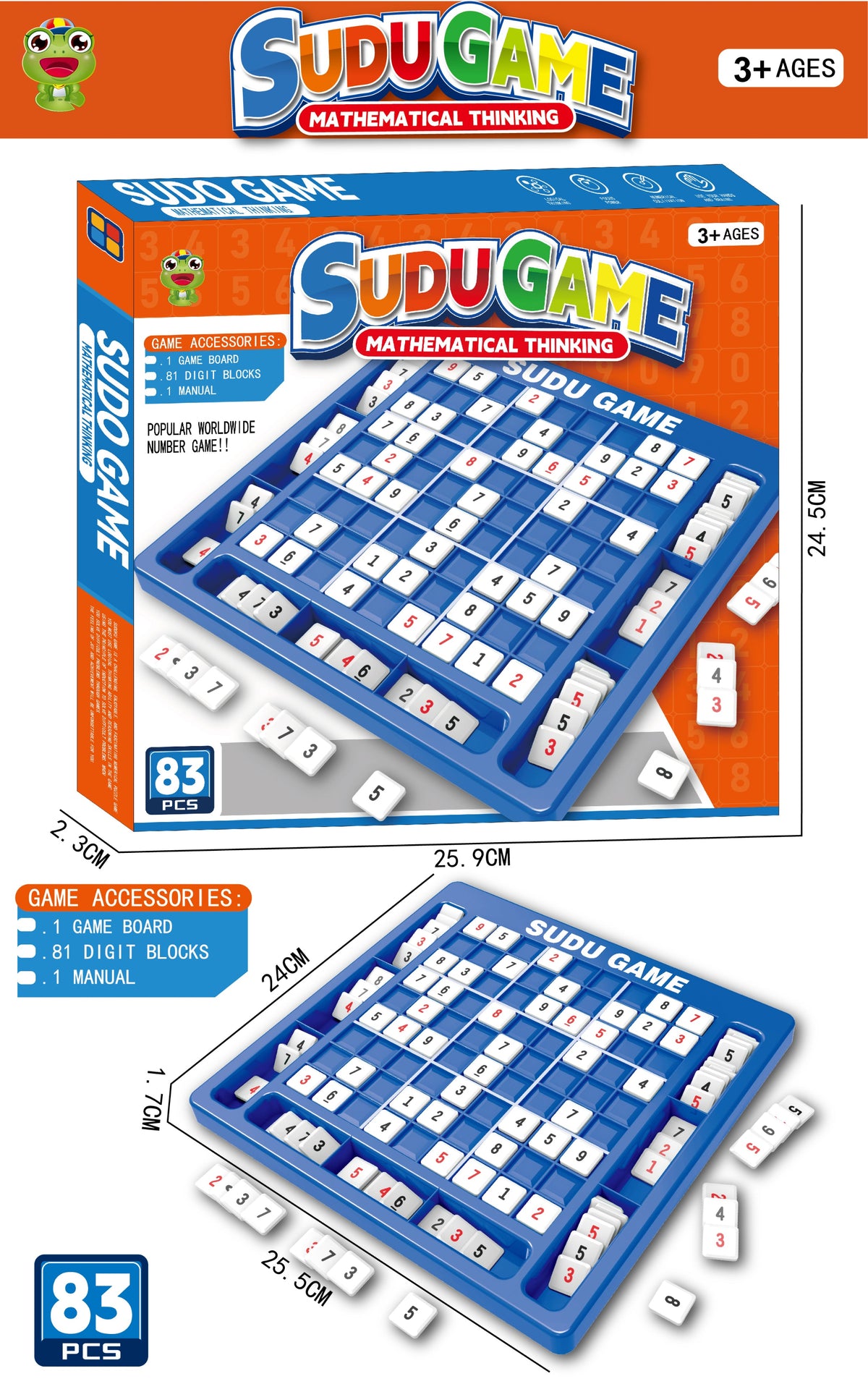 Kids Sudoku Board Game – Educational Math & Logic Thinking Puzzle Toy for Children Ages 3+