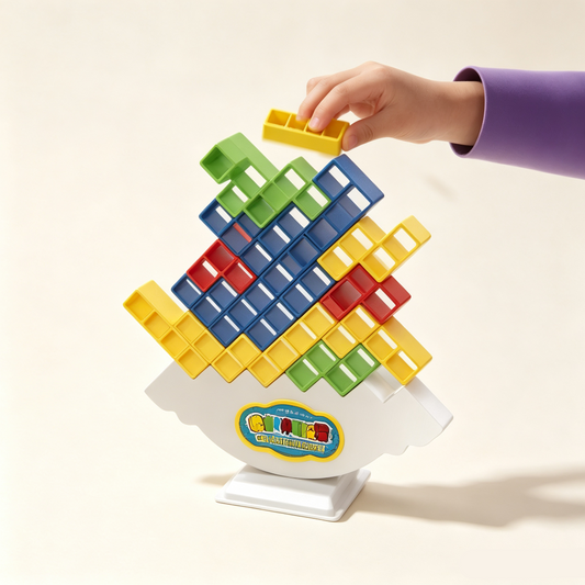 Tetris‑Style Wobble Stacking Balance Game,Kids Educational Building Blocks Board Game,Family Party Stack High Toy,Perfect Birthday Christmas Gift for Children
