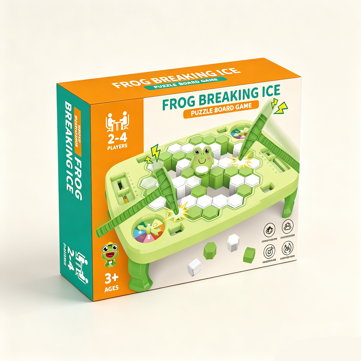 Frog Ice Breaker Game for Kids – 2–4 Player Hammer Challenge Family Board Game