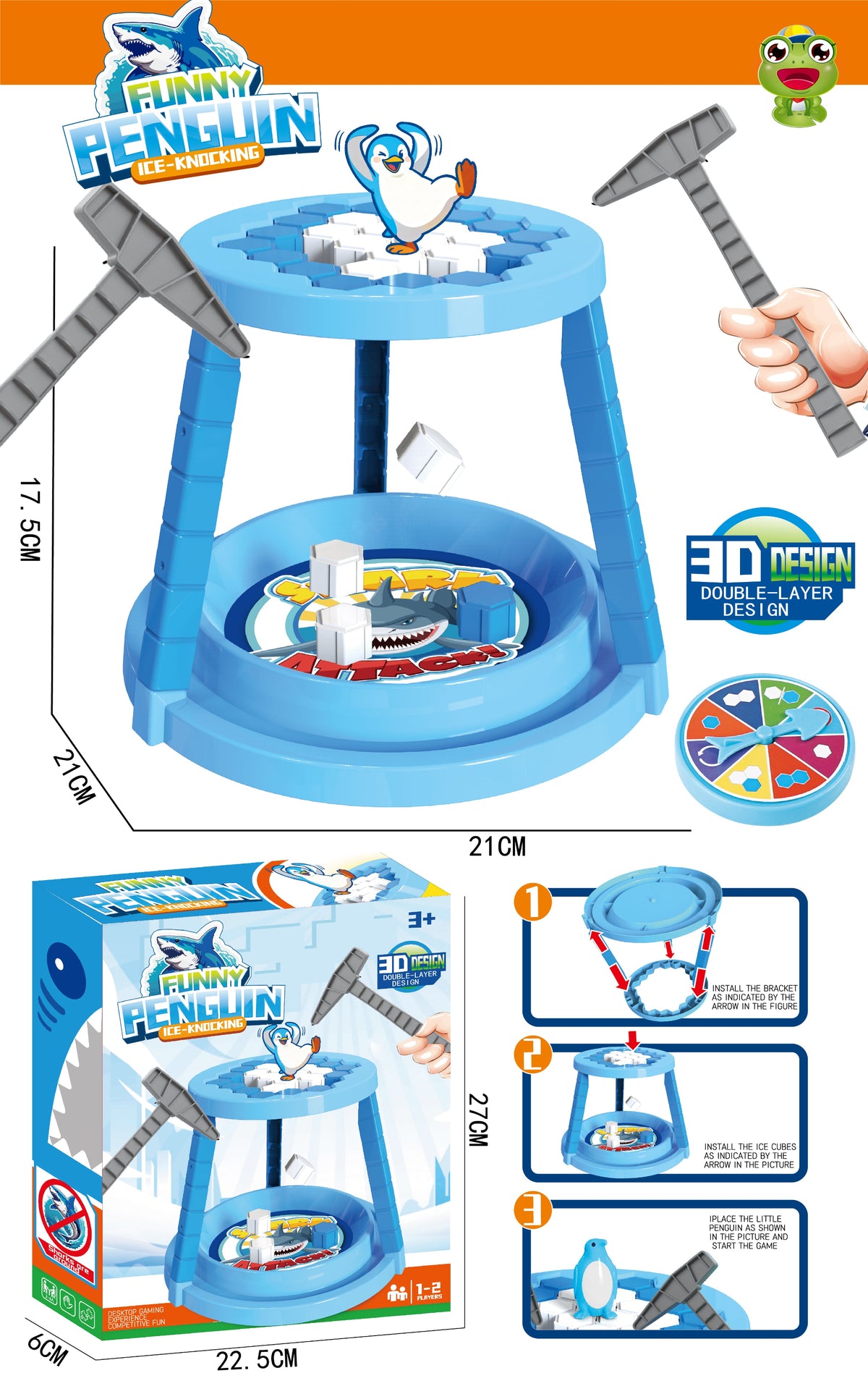 Penguin Ice Knocking Game for Kids – Save the Penguin Hammer Challenge Family Board Game