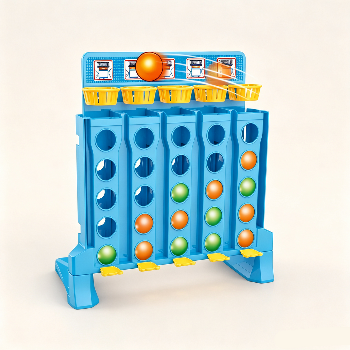 Basketball Bounce Connect Game for Kids – 2 Player 4-in-a-Row Shooting Family Tabletop Game