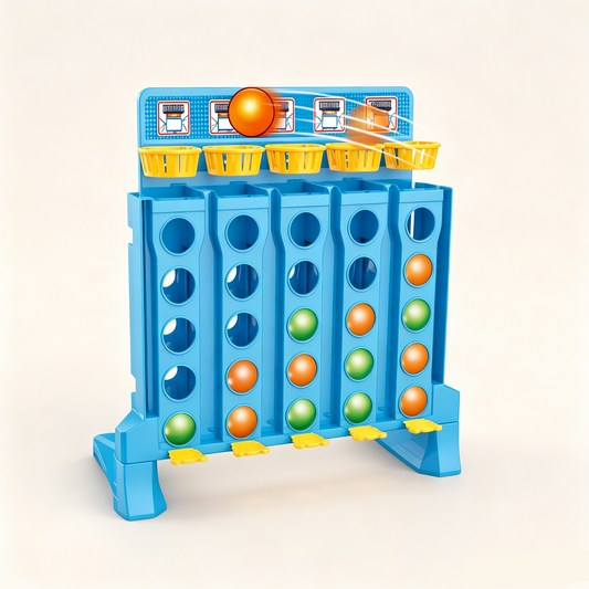 Basketball Bounce Connect Game for Kids – 2 Player 4-in-a-Row Shooting Family Tabletop Game