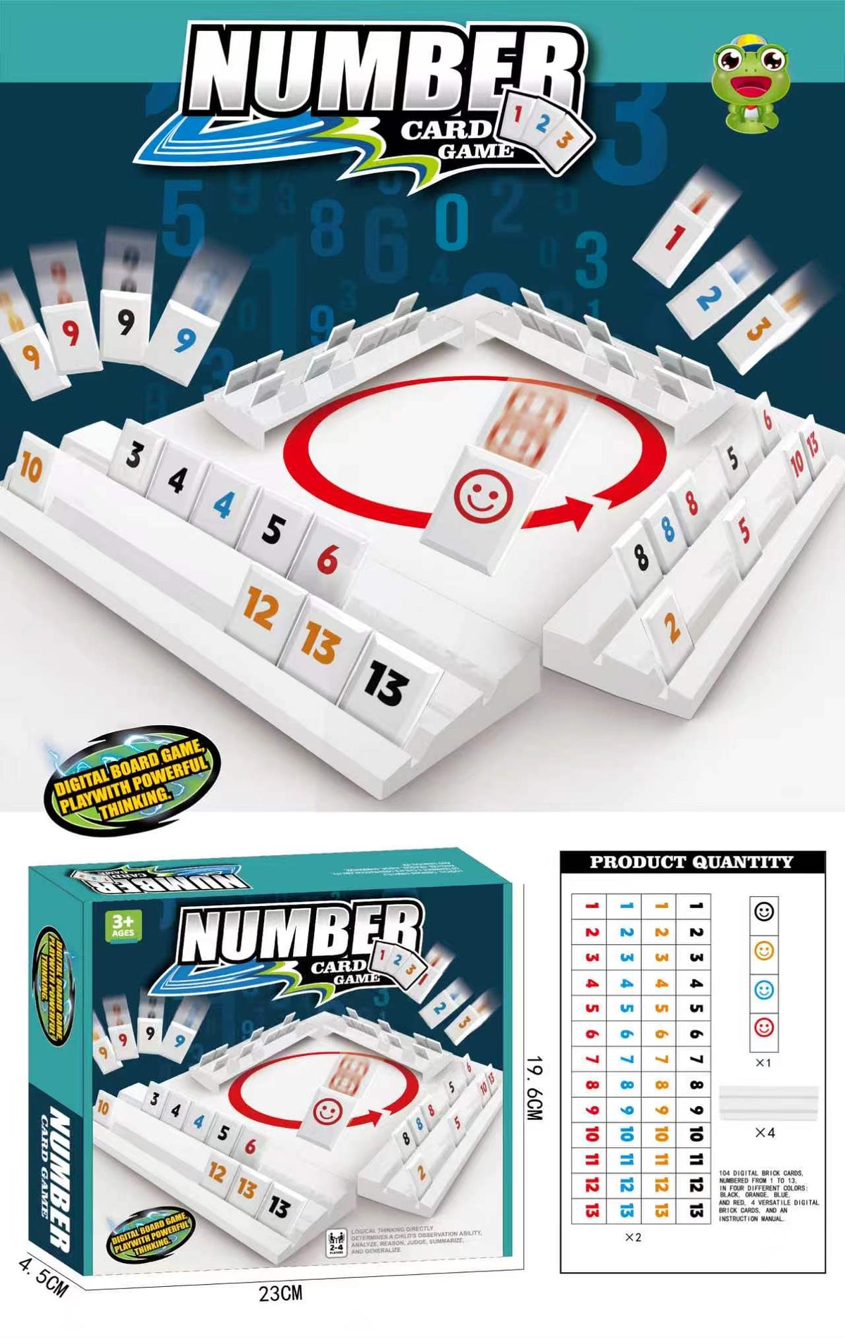 Number Tile Strategy Game for Kids & Families – Logic Thinking Rummy-Style Tabletop Game