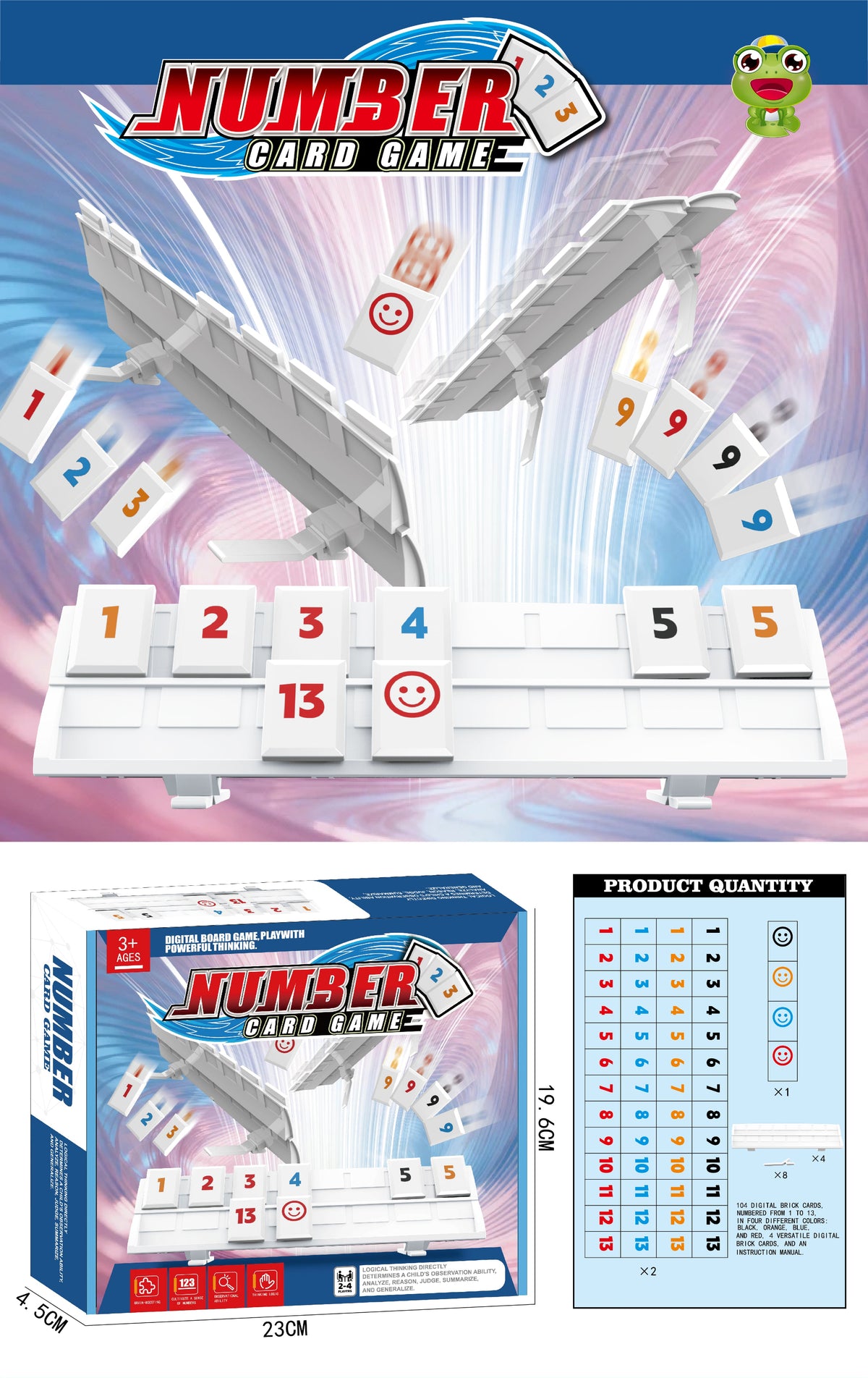 Number Tile Strategy Game with Racks – Family Logic & Math Thinking Tabletop Game