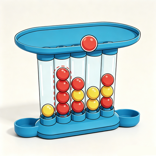 Bouncing 4-in-a-Row Ball Game for Kids – 2 Player Tabletop Challenge & Family Party Toy