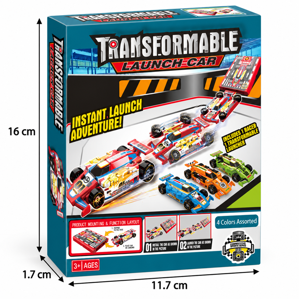 Transformable Launch Racing Car Toy – Pop-Up Launcher Vehicle for Kids, Racing Play & Gifts