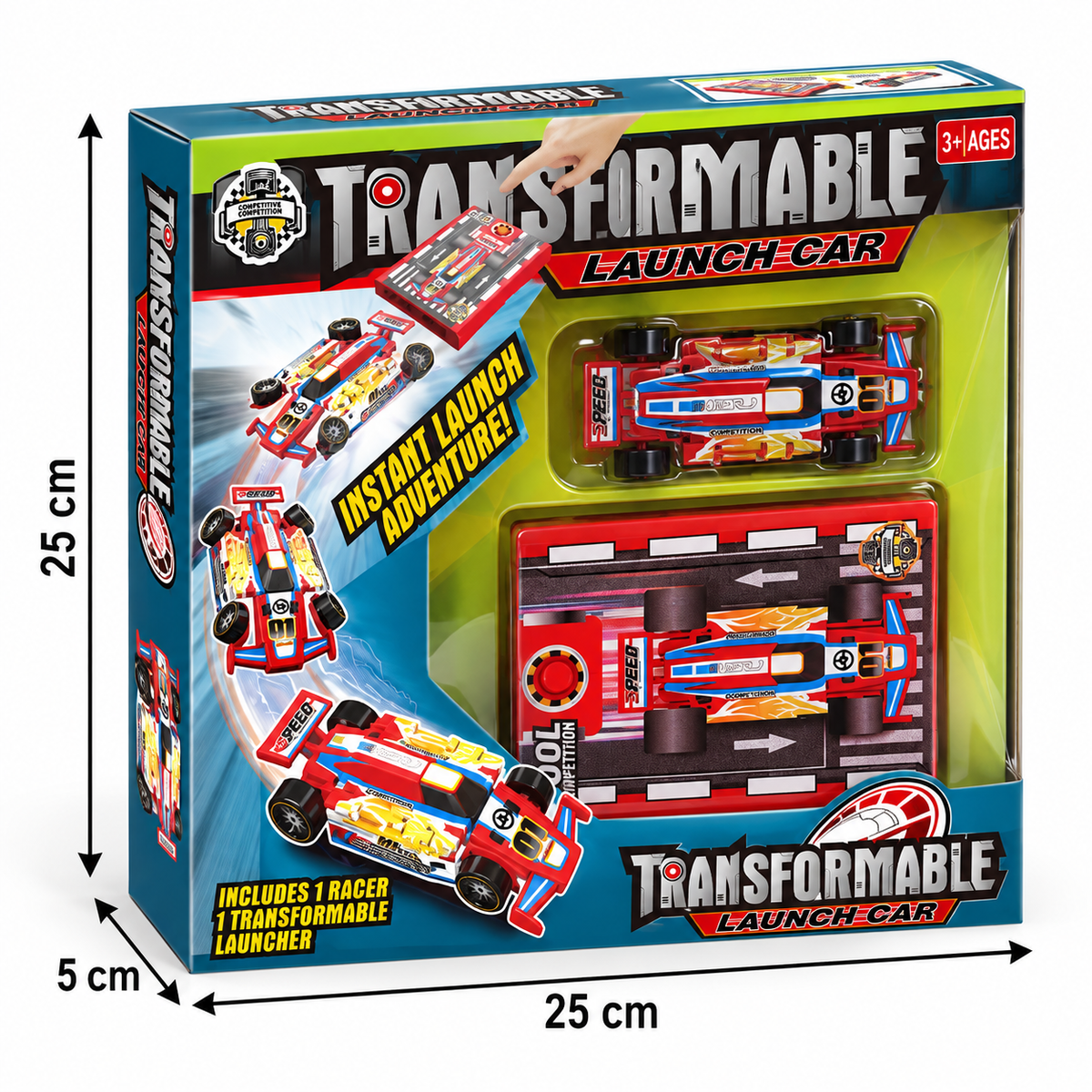 Transformable Launch Racing Car Toy – Pop-Up Car Launcher with Window Box Packaging