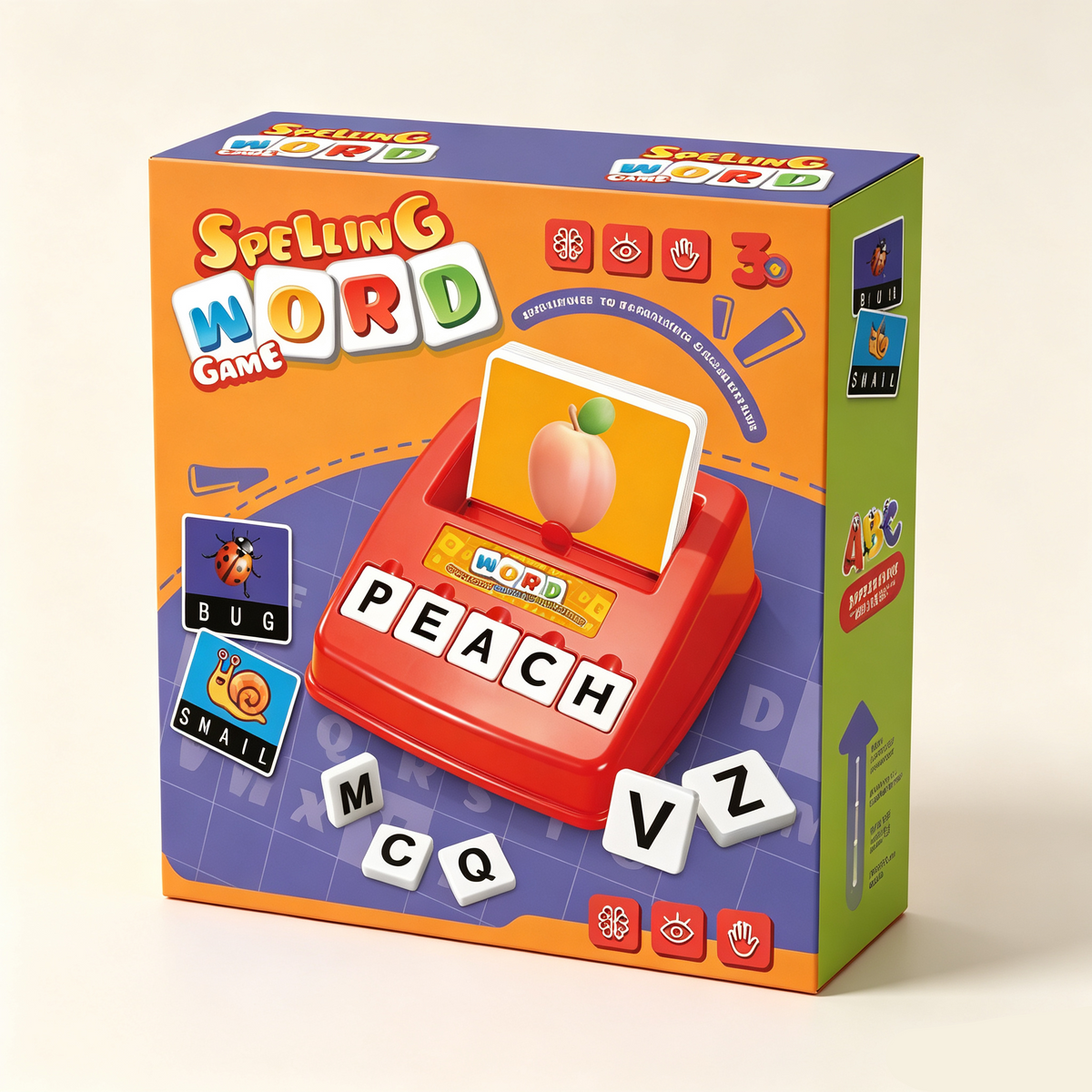 Kids Spelling Word Game – Phonics & Alphabet Letter Matching Educational Toy with Picture Cards