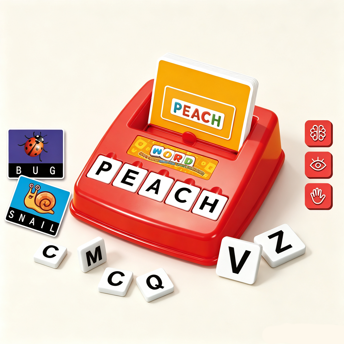 Kids Spelling Word Game – Phonics & Alphabet Letter Matching Educational Toy with Picture Cards