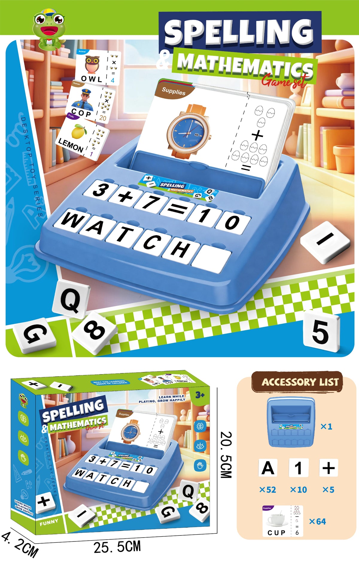 Kids Spelling & Math Learning Game – Alphabet, Number & Early Education Tabletop Toy