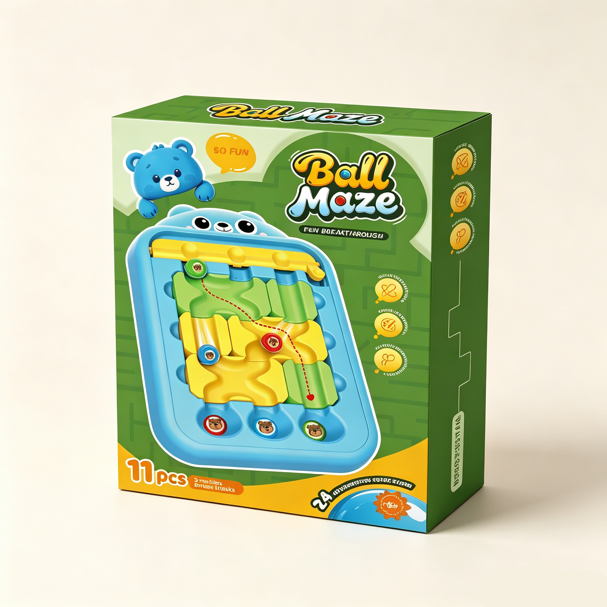 Kids Marble Maze Puzzle Game – Logic Thinking & Problem-Solving Tabletop Toy for Ages 3–6
