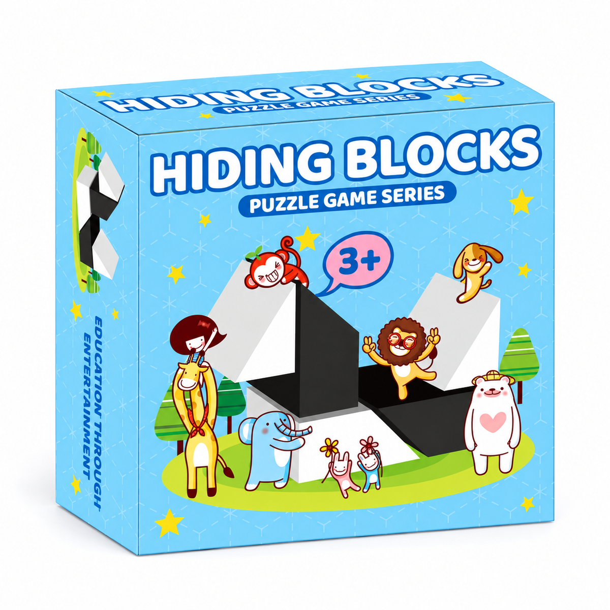 Hidden Blocks Puzzle Game for Kids – Black & White Spatial Reasoning & Logic Building Toy