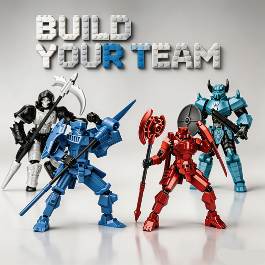 Justice Shield, Blade Guardian, Scythe Messenger, Doom Pioneer | Multi-Joint Posable Assembly Mecha Figure, DIY Puzzle Action Model, Collectible Toy Gift for Kids