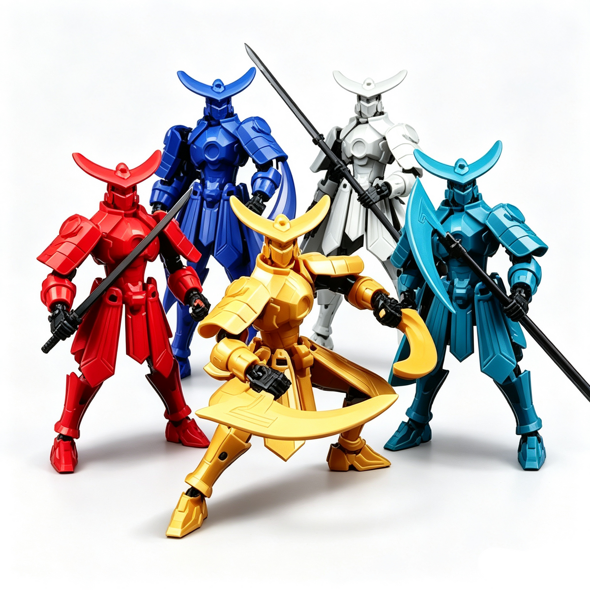 Multi-Joint Movable Mohist Armor Warrior DIY Assembly Figure, Posable Mecha Puzzle Model Kit, Collectible Action Toy Gift for Boys