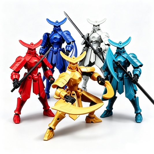 Multi-Joint Movable Mohist Armor Warrior DIY Assembly Figure, Posable Mecha Puzzle Model Kit, Collectible Action Toy Gift for Boys